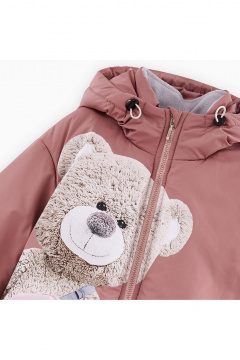 Теплая куртка с капюшоном для девочки Bell Bimbo 243301 т.розовый - фото 4