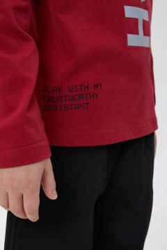 Дизайнерский трикотажный лонгслив для мальчика Bell Bimbo 242077 т.красный - фото 2