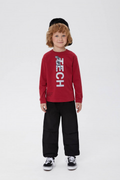 Дизайнерский трикотажный лонгслив для мальчика Bell Bimbo 242077 т.красный - фото 1