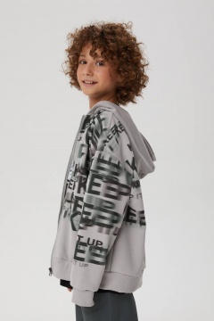 Зип-худи для мальчика прямого силуэта с объемным капюшоном Bell Bimbo 242128 св.серый - фото 3