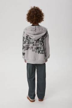 Зип-худи для мальчика прямого силуэта с объемным капюшоном Bell Bimbo 242128 св.серый - фото 2