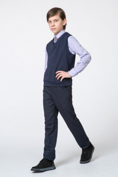 Жилет трикотажный на передав «V» для мальчика Франтишка Ш-3407 п-24с-107-с78 темно-синий - фото 4