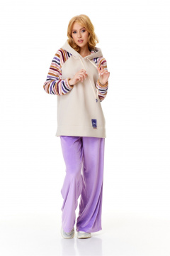 Комбинезон 2-ка: бархатные брюки и свободный худи с капюшоном T&N 7555 - фото 1