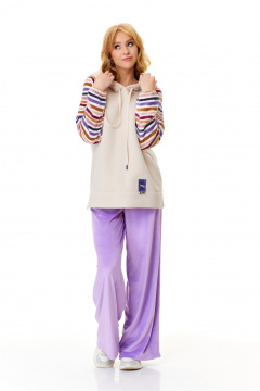 Комбинезон 2-ка: бархатные брюки и свободный худи с капюшоном T&N 7555 - фото 2