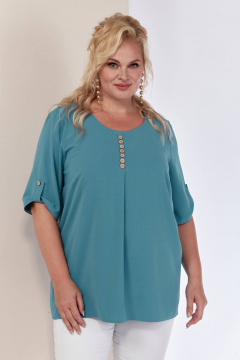 Блуза из мягкой струящейся ткани Shetti 4053 голубой - фото 1