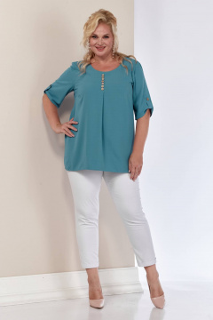 Блуза из мягкой струящейся ткани Shetti 4053 голубой - фото 2