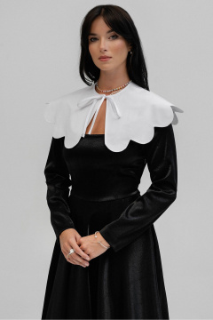 Платье макси приталенного силуэта с потайной молнией JRSy 2403 черный/блеск - фото 5