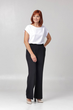 Белая блуза из текстиля со спущенным плечом и коротким рукавом Соджи 620 белый - фото 2