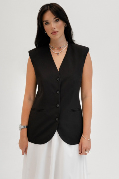 Деловой жилет из костюмной ткани с декоративным ремешком JRSy 2487 - фото 1