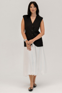 Деловой жилет из костюмной ткани с декоративным ремешком JRSy 2487 - фото 2