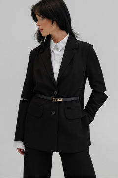 Демисезонный женский жакет с карманами и ремнем JRSy 2497 - фото 3