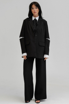 Демисезонный женский жакет с карманами и ремнем JRSy 2497 - фото 1