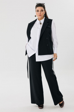 Демисезонный брючно-жакетный костюм с ремнем Anelli 1487 - фото 5