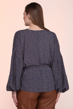 Демисезонная шифоновая блуза с сборками и поясом Lady Style Classic 2265/2 сиреневый - фото 2