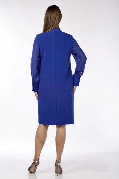 На каждый день платье с отрезным верхом и пуговицами Lady Style Classic 2763 синий - фото 2
