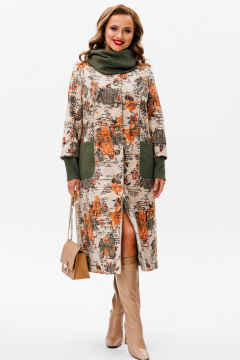 Демисезонное пальто полуприлегающего силуэта из костюмной ткани Urs 24-379-1 - фото 1