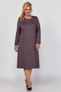 Платье приталенное из трикотажа миди с асимметричными карманами Algranda А4011-3 - фото 1
