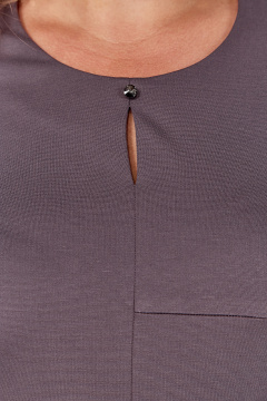 Платье приталенное из трикотажа миди с асимметричными карманами Algranda А4011-3 - фото 4