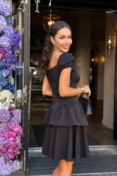 Мини платье с расклешенной юбкой и воланами AURA otd 3279 - фото 2