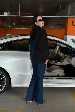 Джинсовые брюки с разрезами и гульфиком в классическом стиле AURA otd 4159 - фото 2