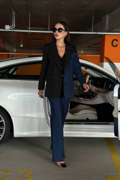 Джинсовые брюки с разрезами и гульфиком в классическом стиле AURA otd 4159 - фото 5