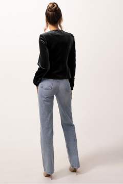 Жакет полуприлегающий демисезонный без воротника из текстиля Golden Valley 36256-1 черный - фото 2