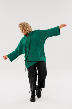 Куртка двухсторонняя демисезонная свободный силуэт из текстиля Anastasia 1147 бутылка - фото 5