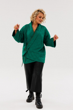 Куртка двухсторонняя демисезонная свободный силуэт из текстиля Anastasia 1147 бутылка - фото 4