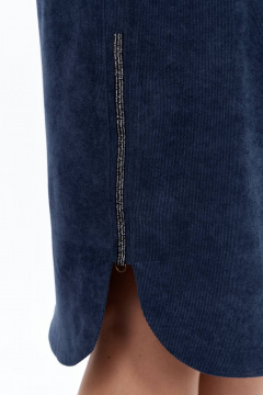 Вельветовое платье сафари с карманами и разрезами Tensi 258а джинсовый - фото 5