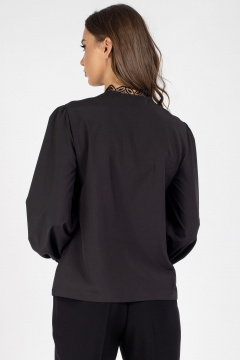 Блузка с кружевными деталями полуприлегающая VIZAVI 718 черный - фото 5