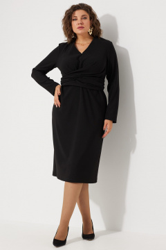 Демисезонное платье в стиле Chanel из текстиля с металлическим зажимом BegiModa 1041 черный - фото 1