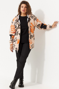 Яркая неоновая блузка прямого кроя с карманом BegiModa 4101 оранж - фото 1