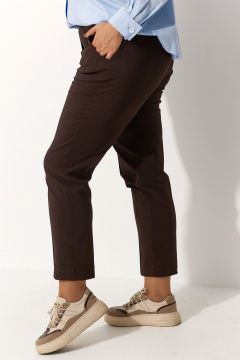 Коричневые брюки палаццо с застроченными стрелками BegiModa 6054 шоколад - фото 5