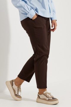 Коричневые брюки палаццо с застроченными стрелками BegiModa 6054 шоколад - фото 2