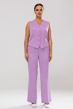 Костюм-тройка из костюмной ткани с пиджаком, жилетом и брюками Mubliz 173 лаванда - фото 5