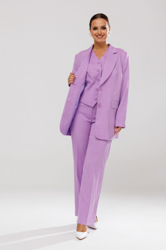 Костюм-тройка из костюмной ткани с пиджаком, жилетом и брюками Mubliz 173 лаванда - фото 2