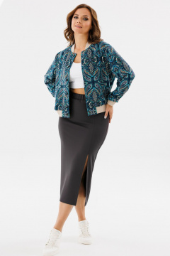 Демисезонный спортивный трикотажный комплект бомбер и юбка Angelina & Сo 1143 - фото 1