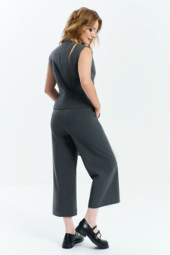 Деловой костюм с асимметричным жакетом и брюками-палаццо из текстиля Euromoda 543 - фото 4