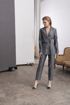 Брюки прямые из костюмной ткани на притачном поясе AG Green G339/6 - фото 1