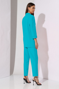 Комплект из жакета, брюк и топа в стиле casual N.O.W. 1290-2 бирюзово-голубой - фото 3