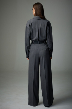 Блуза и брюки прямого силуэта с накладными карманами N.O.W. 1333-1 серый - фото 2