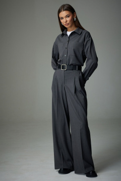 Блуза и брюки прямого силуэта с накладными карманами N.O.W. 1333-1 серый - фото 1