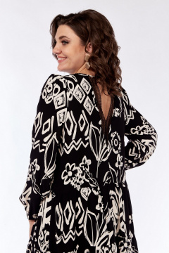 Платье свободного силуэта с кружевом и сетчатым валаном Милора-стиль 1035 рисунок - фото 2