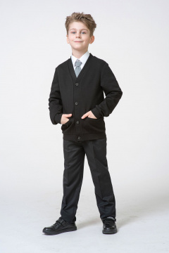 Демисезонный кардиган из трикотажа для повседневной носки Франтишка Ш-3515-с-24с-51-с78 черный - фото 1