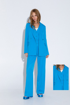 Голубой классический жилет из текстиля, деловой стиль, на каждый день PiRS 4661 ярко-голубой - фото 1