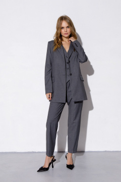 Брючки с высокой посадкой для офиса и повседневной носки PiRS 4748 серый - фото 2