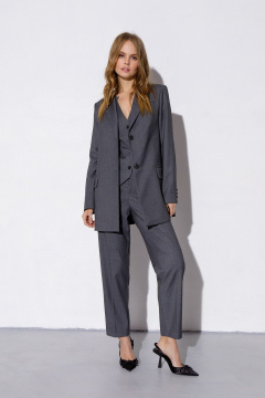 Брючки с высокой посадкой для офиса и повседневной носки PiRS 4748 серый - фото 1