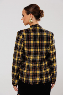 Жакет женский из костюмной ткани с клетчатым принтом Mubliz 205 желтый - фото 2
