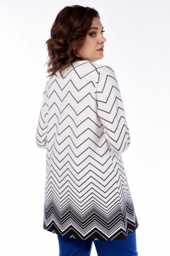 Миди-платье в стиле бохо с отрезной линией и сборками Abbi 4046 бело-черный - фото 2