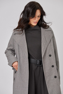 Длинное демисезонное пальто А-образного силуэта Rivoli 1044 серый - фото 4